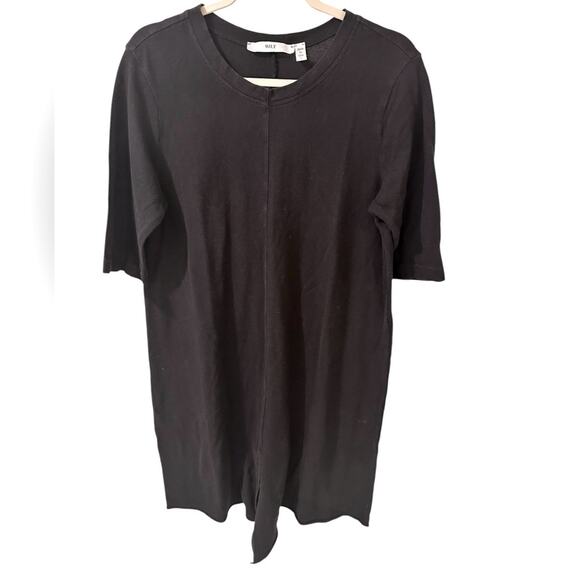 WILT Black Cotton Tunic Dress Minimalist Lagenlook Capsule Wardrobe, size Large - Picture 1 of 5